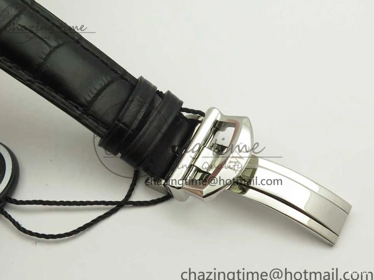 MIROTIME 0327 Snug Portofino IW391022 SS ZK 1:1 Best Edition White Dial Gold Markers On Black Leather Strap A 7130